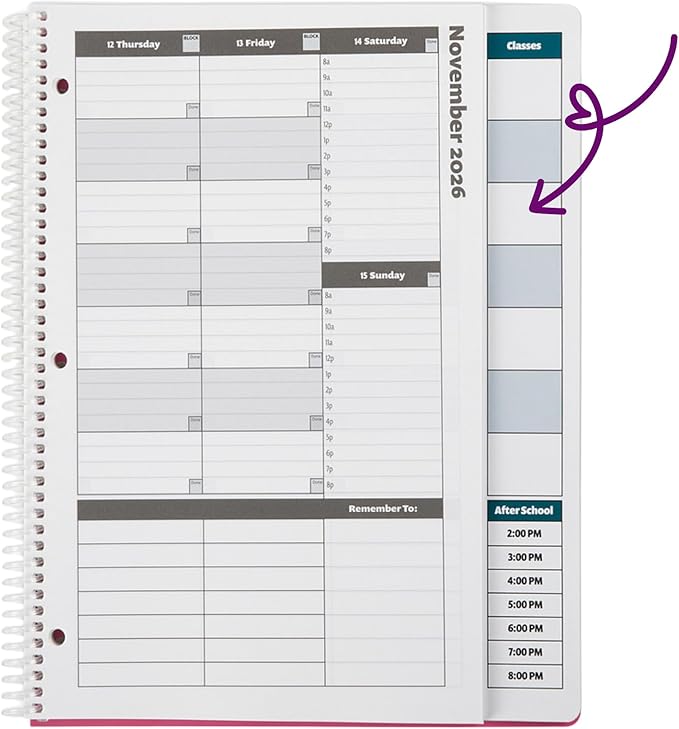 Order Out Of Chaos Academic Planner 2026-2027, Daily Weekly Monthly School Calendar, student planner 2026-2027, 8.5 x 11 Homework Organizer, july 2026-june 2027 Navy Blue School Agenda Book