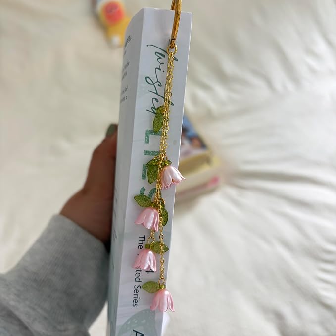 Cute Bookmarks for Women, Pretty Metal Flower Book Marks for Reading, Book Lovers Gifts for Club, Readers, Teacher Appreciation, Birthday, Mothers Day (Pink)