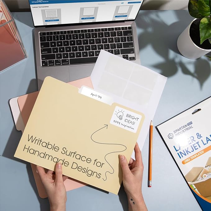 2" Printable Round Labels for Laser and Inkjet Printers - 2000 Blank Labels, 100 Sheets for Thank You Stickers, Price Tags, QR Codes, Business Logos - Spartan Industrial Template C004