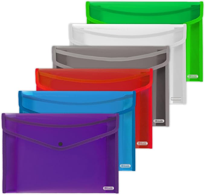 BAZIC Products V-Flap Legal Size Document Holder, for Documents Office School, Set of 6