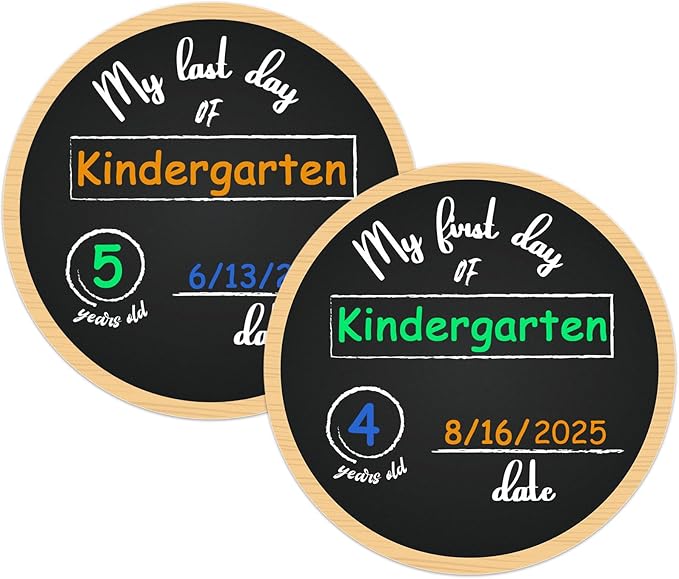 FaCraft First Day of School Sign Board - Doubles Sided Back to School Chalkboard for Kids Son Daughter Erasable 1st Day of Preschool/Pre-K/Kindergarten Supplies Reusable Photo Prop Gifts Sign
