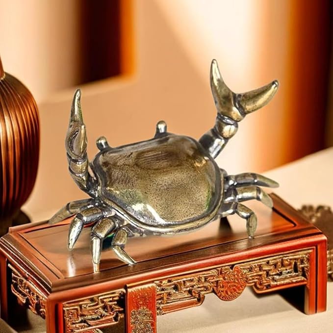 Bronze Funny Crab Pen Holder, Bronze Pen Holder, Weightlifting Crab Desk Stand Bracket Storage Rack for Storage Office Display ncil Holders and Holders Decorations