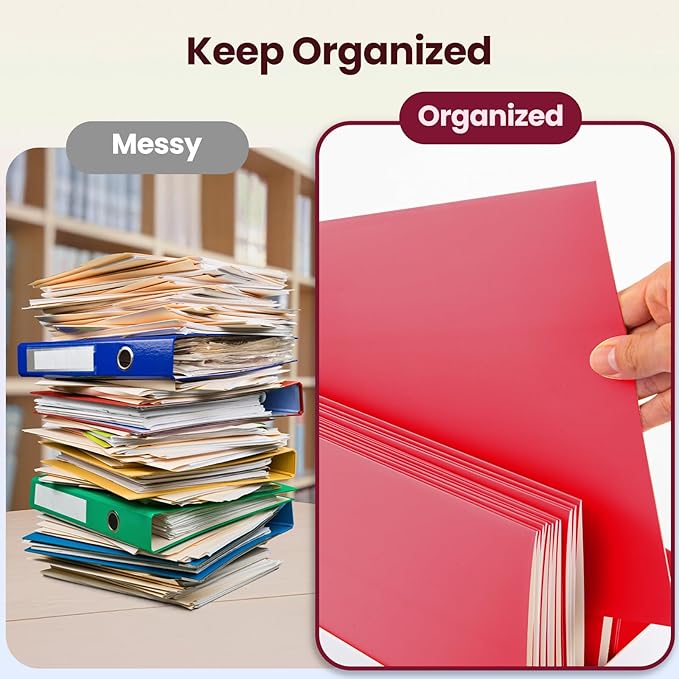BIBRADAA® 100 Packs Color Folders with Pockets,2 Pocket Bulk Paper Folders,Letter Size,Holds 100 Plus Sheets,for School,Office,Business.(100, Multicolor Mixing)