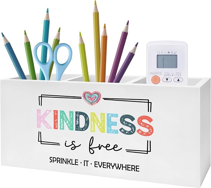 Inspirational Mental Health Wellness Pen Pencil Holder, Kindness Gifts, Colorful Positive Motivational Makeup Brush Toothbrush Holder for Home Office Dorm Desk Accessories
