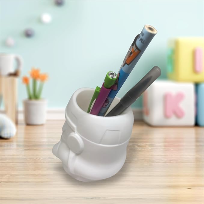 Stormtrooper Pen and Pencil Holder, White vase for plants 3D PRINTED