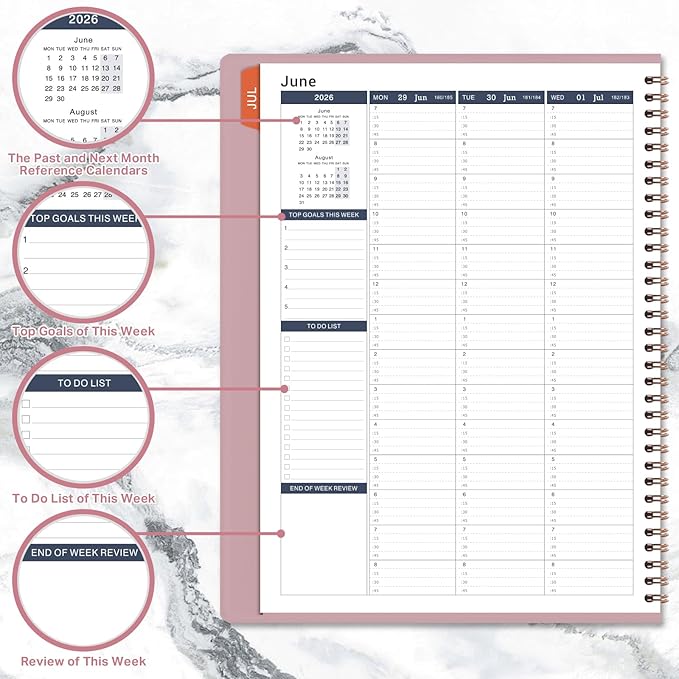 Appointment Book 2026-2027 - JUL 2026 - JUN 2027, 8.4" x 10.6" Weekly Appointment Book 2026-2027, 15-Minute Interval Hourly Planner, Flexible Soft Cover