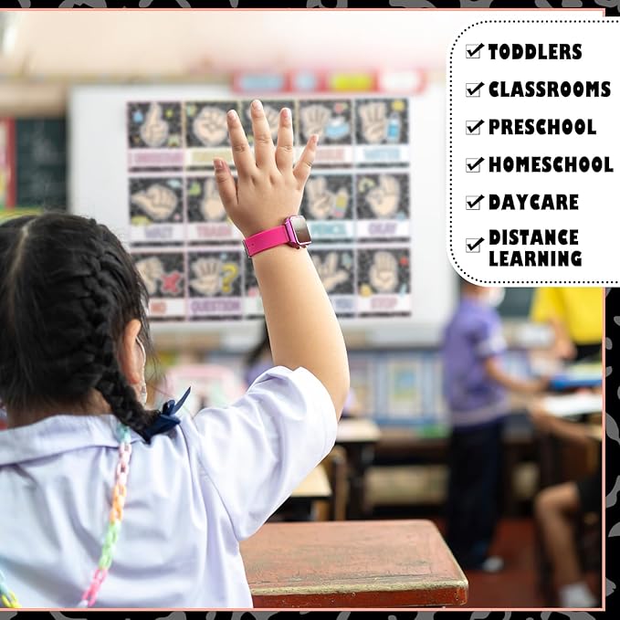 MotiMind 15 Pcs Classroom Hand Signal Cards Signal with Adhesive Tapes Decor Classroom Learning Bulletin Board Hand Signals Language Posters for Teachers Students Visual Cues(Composition Notebook)