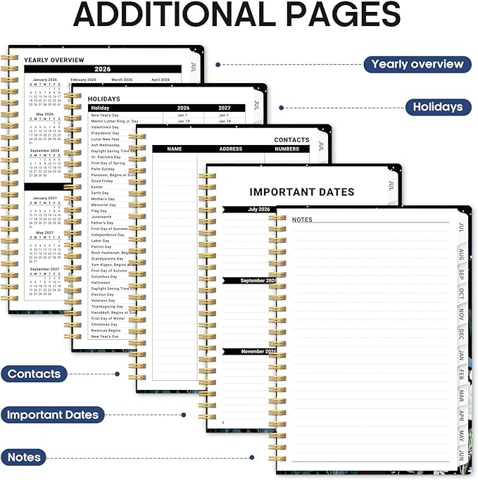 Planner 2026-2027, Academic Year Weekly and Monthly Calender Planner, from Jul 2026 - Jun 2027, Spiral Bound School Planning Book, Perfect for Teacher, Student, Women & Men, A4 (8.5" x 11"), Celestial