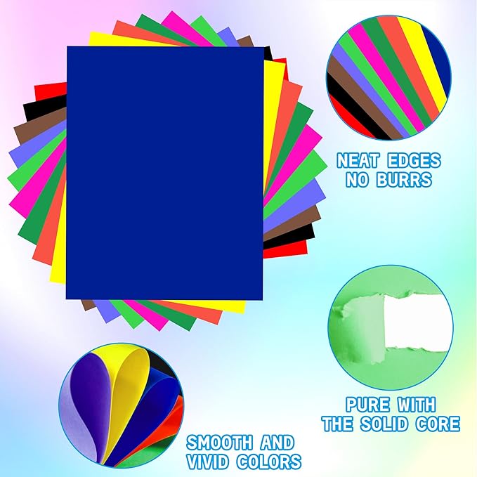pmybupo Colored Poster Board 30 Sheets 11x14 Inch 10 Assorted Colors for Art Display Board,Classroom Use,School Craft Project,Presentation Drawing