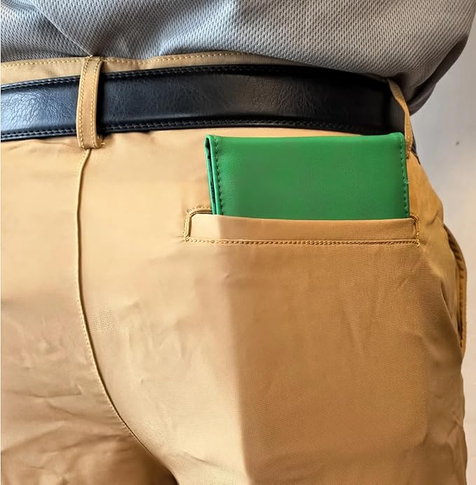 Leather Golf Scorecard Holder & Yardage Book Cover – Slim Microfiber Leather Case for Walking Players | Fits 4.5"x7" Scorecards & Yardage Books | Bonus Pencil & Scorecards