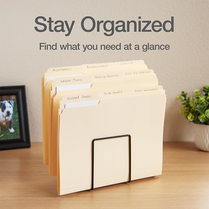 Oxford File Folders, 18 Pack, Letter Size (8.5" x 11"), 3 Tabs, Durable Manila Paper, for School, Office & Home Document Organization