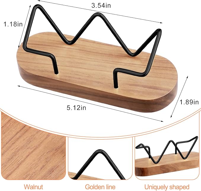Amyhill 2 Pcs Wood Business Card Holder for Desk Wooden Business Card Display Stand Postcard Organizer for Office Home Desktop(Wood Color)