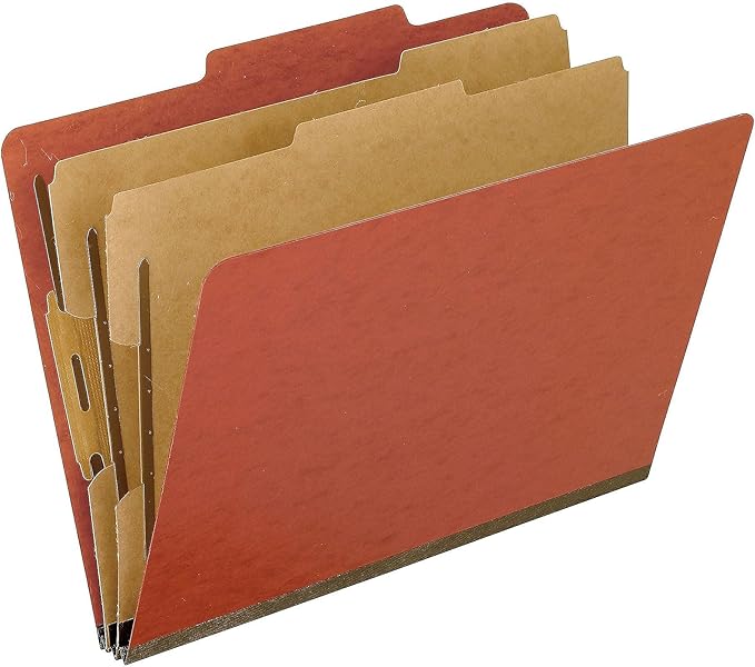 Pendaflex Moisture-Resistant Classification Folders, Letter Size, Red, 10 Count (Pack of 1)