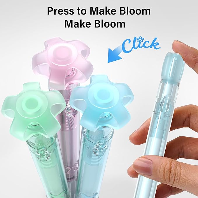 0.7mm Gel Pens - Cute Aesthetic Journaling Pens, 8pcs Black-Ink Quick Drying Smooth Writing No Bleed, Soft Grip Retractable Pen Gift for Women