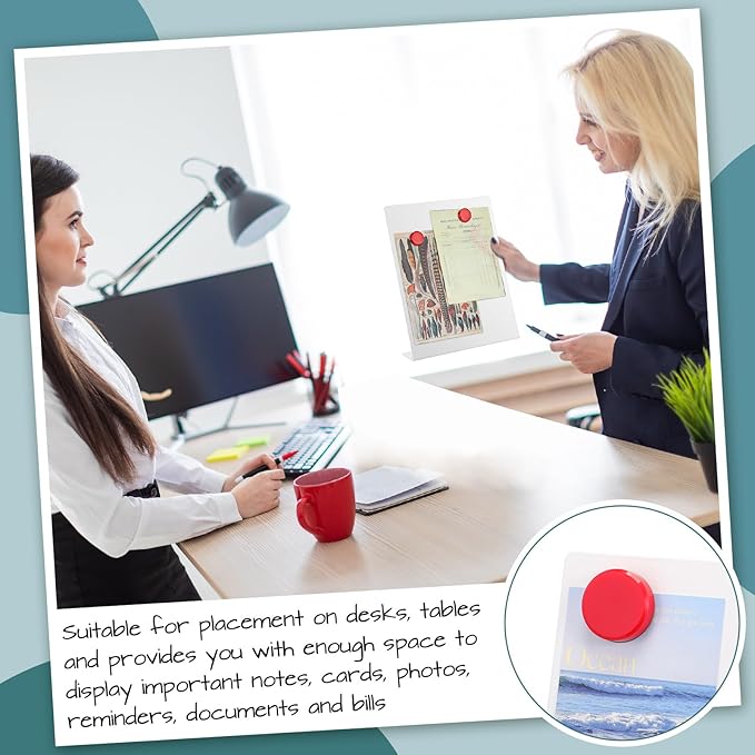 Fainne 2 Pcs Magnetic Bulletin Board with Easel Stand Mini Magnet Metal Tabletop Memo Display Board for Back to School Menu Table Office Supplies (White,11 x 8.5 Inches)