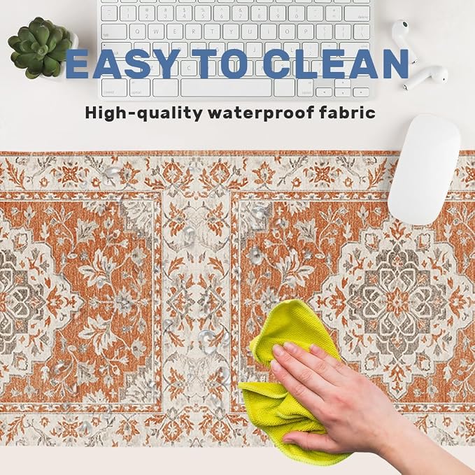 Rustic Carpet Desk Mat Gaming Mouse Pad Classic Persian Floral Mousepad Computer Keyboard Pad Mouse Mat Laptop Mat 31.5 x 11.8 Mouse Pads for Desk Home Office Gaming