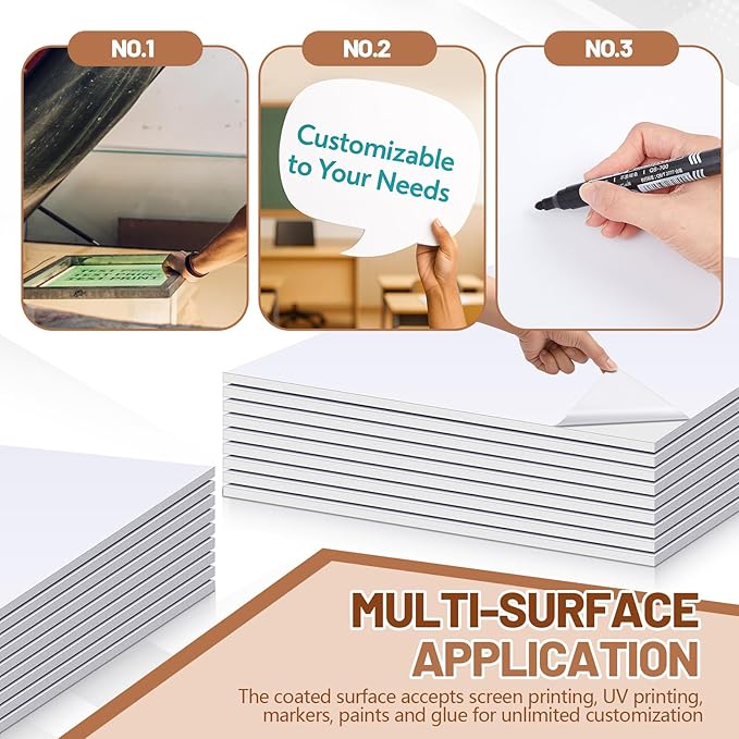 Pushglossy 25 Sheets 32 x 40 x 3/16" Self Adhesive Foam Board White Self-Adhesive Tack Foam Boards Large Free Mounting Poster for Crafts Presentation Vision Board Signboard and Party Decorations
