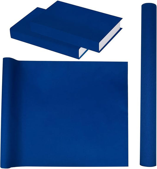 Book Cloth for Book Binding 57×17 Inch Dark Blue Fabric Surface Paper Backed Book Cover