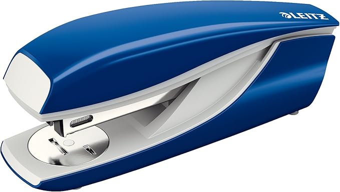 Leitz 55020035 Ergonomic Metal Stapler, Blue, 30 Sheets