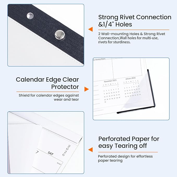 SUNEE 2026 Desk Calendar - 18 Month Calendar Oct 2025 - Mar 2027, 17" x 12" Desktop Calendar 2026 with Notes, for Planning, Organizing in Family, School or Office, White 2026 Calendar