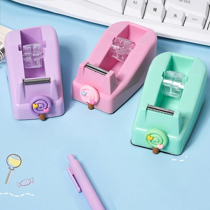 Office Supplies Set Pink 13 Pcs with Rotating Pen Holder Stapler Tape Dispenser Scissors Ruler Clips Kit for Desk Organization School Home Workplace Accessories and Employee Gifts (Pink)