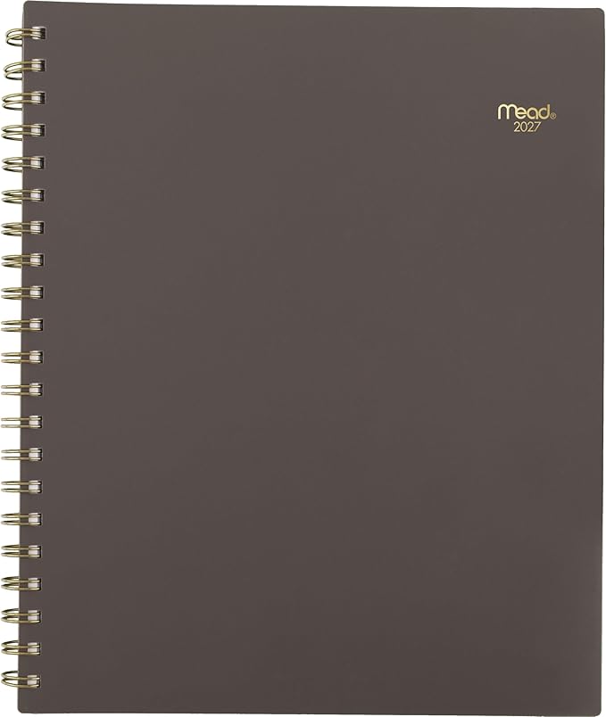 Mead 2027 Planner, Weekly & Monthly, 15-Month Oct-Dec, 8.5" x 11", Ground Coffee (CRW6200427)