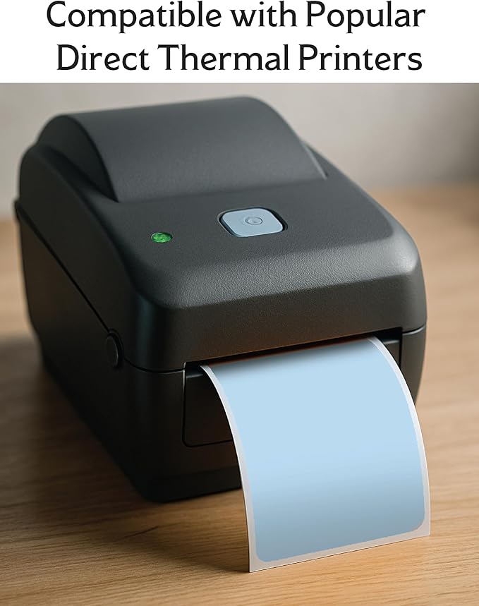 4" X 6" Direct Thermal Shipping Labels | Blue | 1" Cores w/Perfs Easy Tear | Made in USA - Printer w/Ribbon Needed | Printing Label | 250 Labels | 250 Labels per Roll | 1 Rolls | Blank Labels