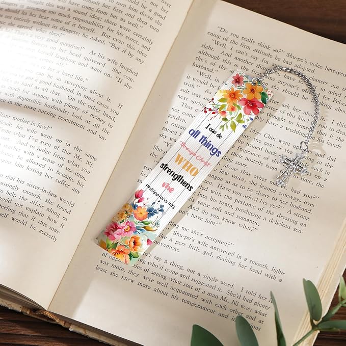 Christian Metal Bookmarks Gifts, Inspirational Verse Bible Bookmark, Religious Gifts for Women, Bible Study Supplies for Book Lovers Men Friend Bookworm, Christmas Graduation Gift