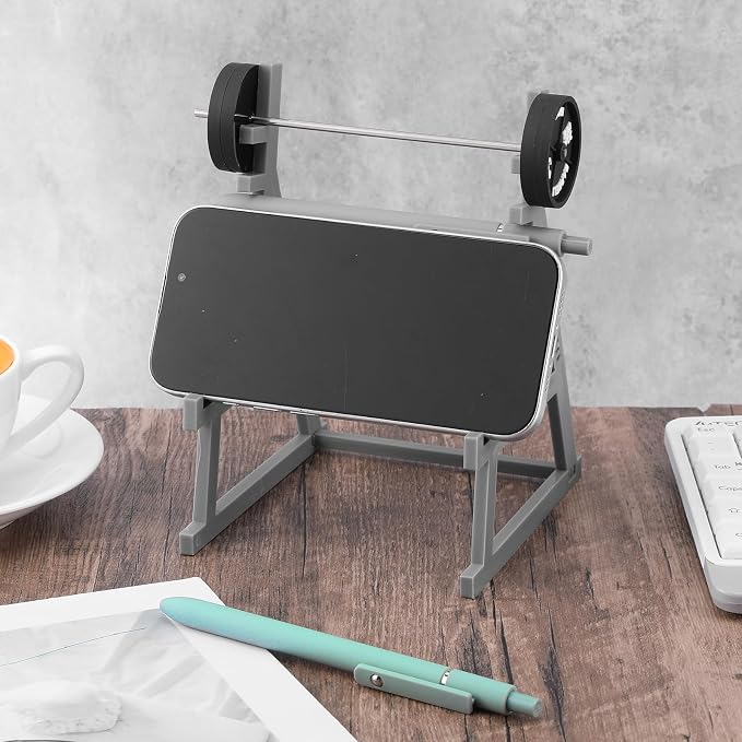 Ymapinc Small Squat Rack Pen Holder, Mini Barbell Holder for Desktop Decor Fun Office Desk Accessories for Men Weight Lifting Bench Style Pencil Organizer for Fitness Enthusiasts