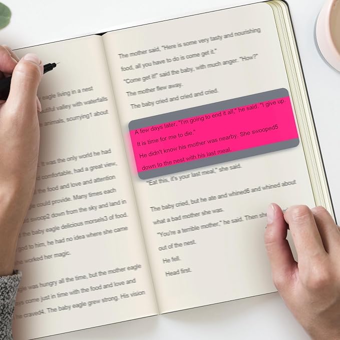 Zonon 24 Pieces Guided Reading Highlight Strips with 2 Sizes Colored Overlay Highlight Bookmarks for Children and Teacher Supply Guided(12 Standard Size and 12 Large Size)