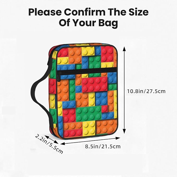 Block Funny Game Colorful Bible Cover Case Carrying Book Protector Case Bible Study Supplies Accessories Holder Case Christian Gift for Women Men
