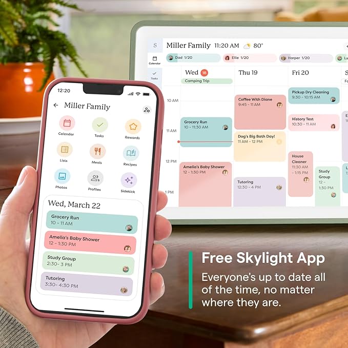 Skylight Calendar 2 - 15-inch Full HD Touchscreen Digital Calendar, Featured on Wirecutter - Wall Planner & Interactive Chore Chart, Smart Family Organizer, 16GB Storage, Wi-Fi, Wall Mount Included - Classic, Sage