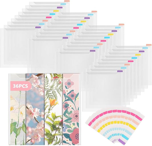 36PCS Scrapbook Paper Storage Organizer, 12x12 Inch Clear PP Scrapbook Paper Storage Organizers for Cardstock, Vinyl Paper, File