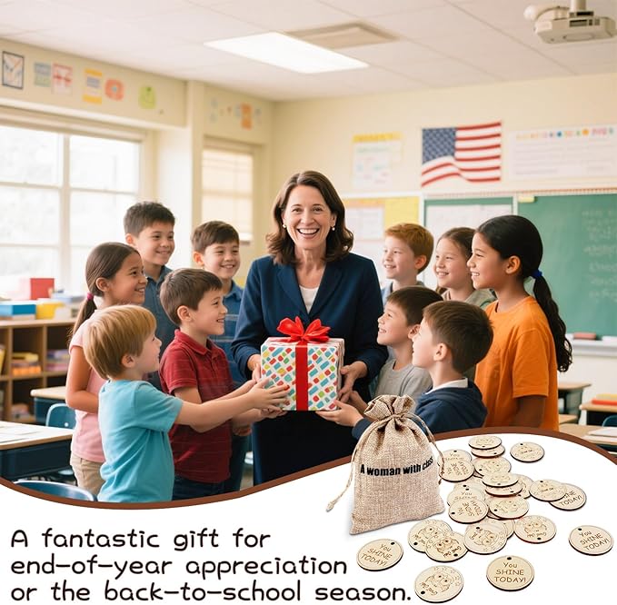 CypherX 50Pcs Wood Owl Tokens for Students Classroom Behavior Incentives Coin Back to School Gift for Teacher, Teacher Supplies for Elementary Preschool Kindergarten