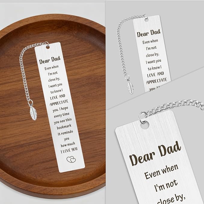 Best Dad Gifts for Elderly Dad I Love You Metal Bookmark Fathers Day Gifts for Dads Bonus Step Daddy Papa Stepfather Son And Dads And Daughter Gift Sentimental Birthday Christmas Gift Book Accessories
