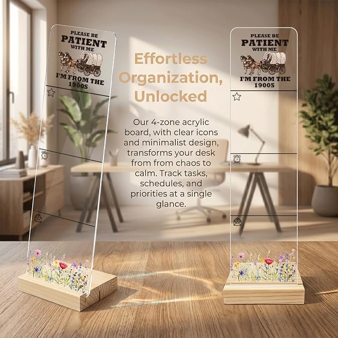 Sticky Note Holder Acrylic Monitor Memo Board Desk Organizers and Accessories Desk Decor Post It Note Holder with 200Pcs Sticky Notes Retro Western Funny Office Desk Sign