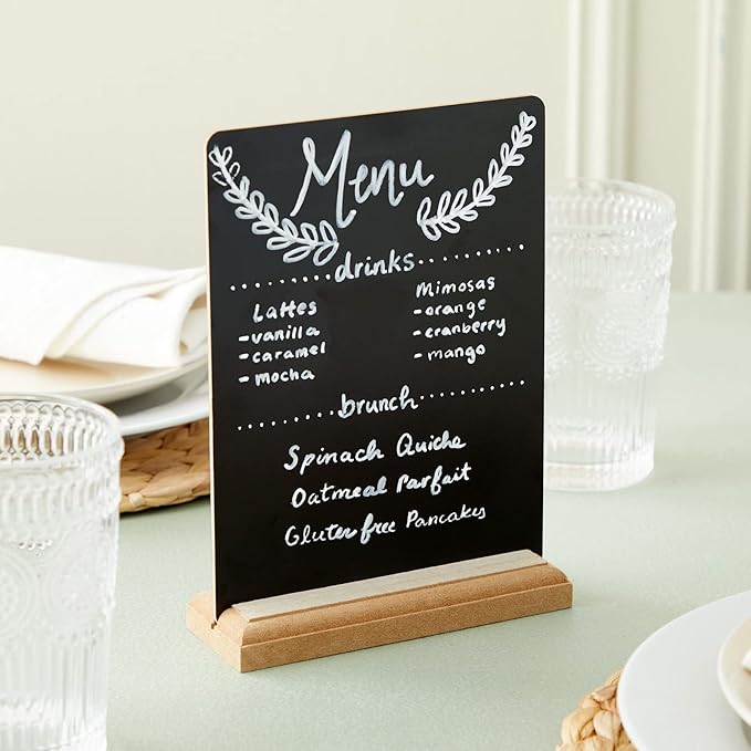 12 Pack Mini Chalkboard Signs with Stand for Table Decorations, Restaurant Food Display, Message Boards, Small Business, Wedding, Banquet, Coffee Shop (6 x 8 Inches)
