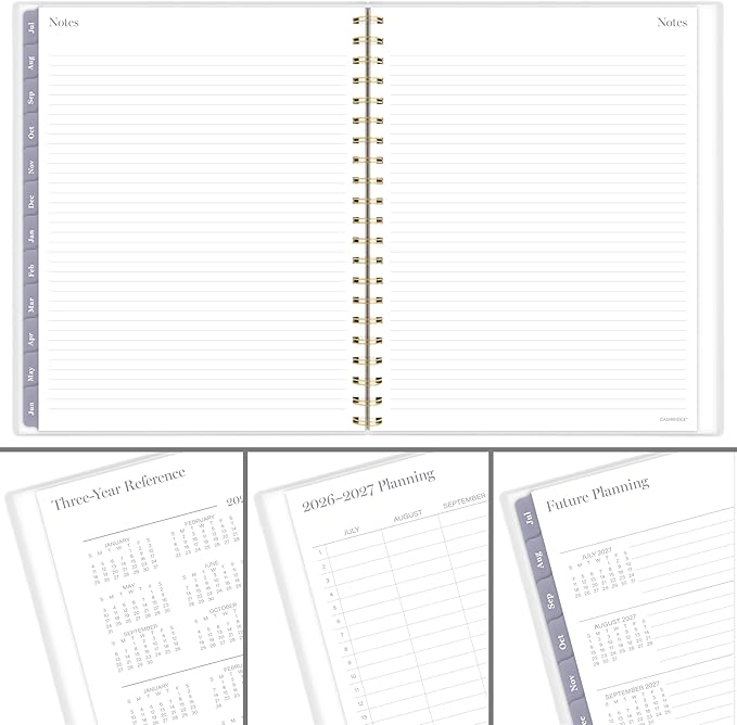 Cambridge Planner 2026-2027 Weekly & Monthly Academic 12-Month July-June, 8-1/2" x 11", Tea Rose (1796-905A)