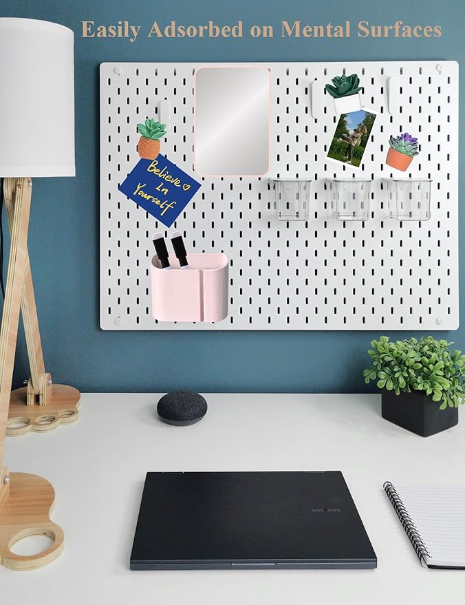 7 Piece Magnetic Locker Mirror with Pen Holder, Pink Locker Accessories Kit for Girls, Back to School Essentials, Cute Decorative Locker Organizer for School Locker Decor, Office, Fridge, Home Decor