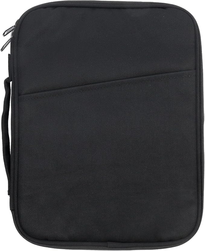 Black Book Sleeve with Zipper Nylon Book Covers 11"×9" Book Pouch Washable Book Protector Cloth Book Case Bags for Book Lovers Office Document