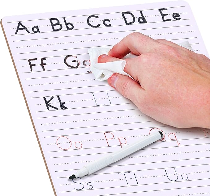 2 Pack Scribbledo Dry Erase Handwriting Practice for Kids 9 x 12 inch Alphabet Tracing Board Whiteboard Letter Tracing for Kids Ages 3-5 Write and Wipe Alphabet Practice Cards Letters Writing Board