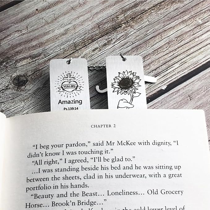 Bible Bookmark for Women Book Lovers Sister Christian Book Marker Gifts for Reader Teens Girls Baptism Birthday Christmas Gift for Coworker Students Bookish Easter Gifts (Silver-J)