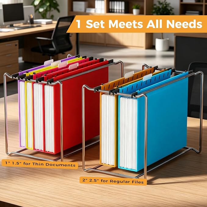 Ansook Plastic Hanging File Folders, 12 Pack Assorted Colors, Letter Size Hanging Folders with Mixed Expansion Sizes: 2×1", 4×1.5", 4×2", 2×2.5", Heavy Duty Document Organizer for Filing Cabinet