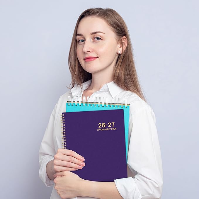 2026-2027 Appointment Book/Planner - 8.2" x 11", Daily Planner 2026-2027 from Jul. 2026 - Jun. 2027, Daily Hourly Planner with 30-Minute Interval, 12 Monthly Tabs, Back Pocket