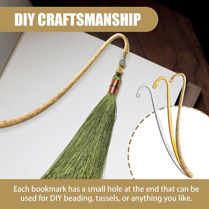 70 Pcs Metal Bookmark Hairpin Hook Antique Vintage Retro Bookmarks with Hook for Adults for Making DIY Jewelry Bookmark Pendant Decorations