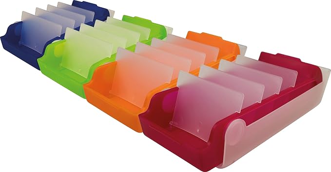 Helit BeeBox Flash Card Box A8 for 600 Cards Red