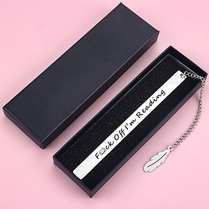 Funny Bookmarks for Women Teen Girls Book Lover Gifts Spicy Reader Book Mark with Feather Tassel Graduation Gift for Her Him Book Club Birthday Gift for Friends Christmas Stocking Stuffers