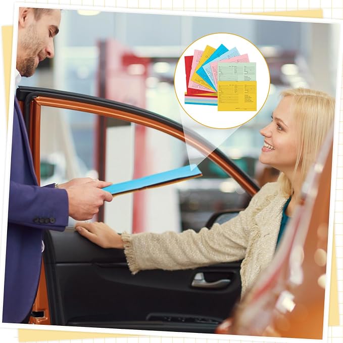 Watersay 30 Pcs 9 x 12 in Vehicle Dealer Jackets for Car Sales 32lb Colored Printed Deal Envelopes Dealership Supplies File Jackets Automotive Folders for Car Dealerships (Classic,Colorful)