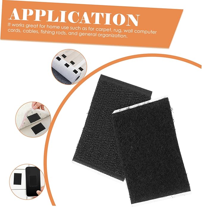 LALAFINA 150pairs Hook and Loop Tape Double Strips Tape Loop Adhesive Backing for Couch Sofa Bed Sheet Rug Carpet Mounting