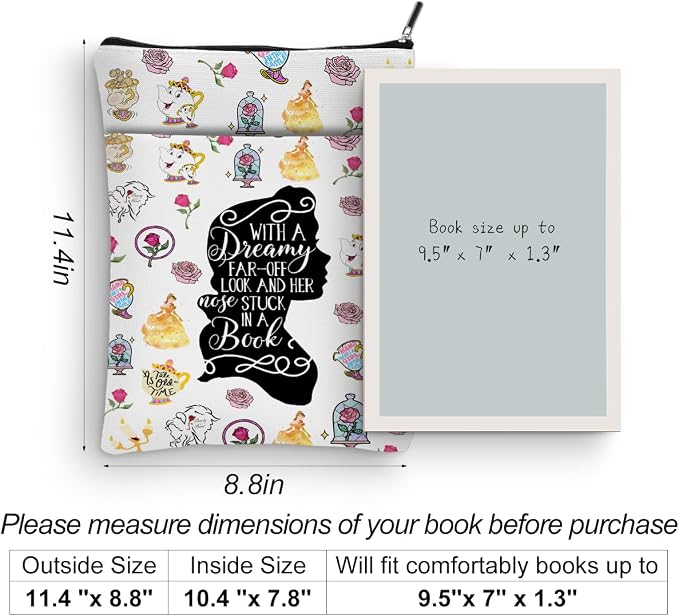 Cartoon Merchandise Book Sleeve Book Cover Book Lovers Gifts Book Club Gifts Bookish gifts Book Protector Book Gift for Readers Librarian Mothers Day Graduation Birthday Gift
